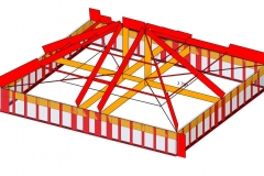 Roof frame axial forces