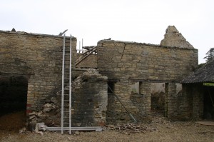 Barn with roof removed