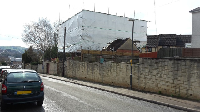 Canopy over the building